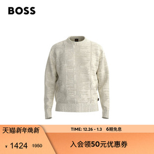 针织毛衣 新款 BOSS博斯 25年冬季 不规则设计图案针织毛衣 男士