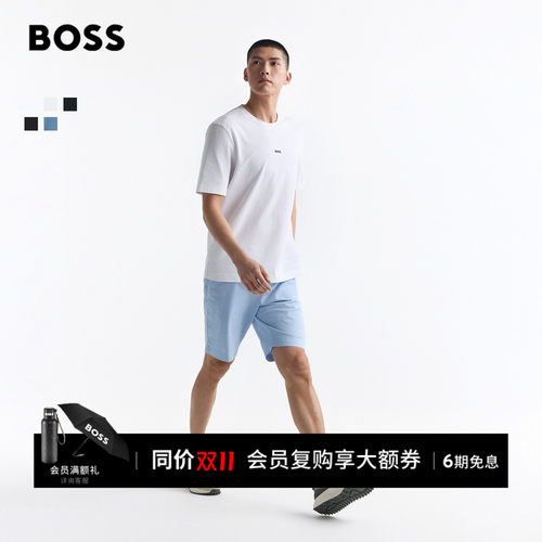 徽标印花弹力棉宽松T恤