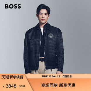 2025年秋款 男士 BOSS博斯 千鸟格提花飞行员夹克 保时捷联名