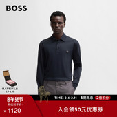 丝光棉 冬款 情人节礼物 BOSS博斯 男士 双B造型丝光棉质Polo 衫