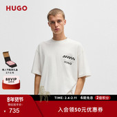 情人节礼物 100%棉 HUGO雨果 男士 赛车风印花棉质平纹针织T恤