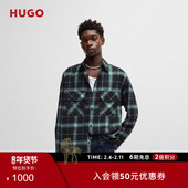 版 型衬衫 男士 格纹棉质法兰绒宽松款 100%棉 HUGO雨果
