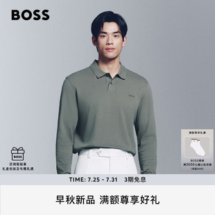 新款 男士 2025秋季 饰棉质Polo衫 徽标装 100%棉 BOSS博斯