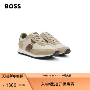 BOSS博斯 皮革运动鞋 男士 25年秋季 低帮运动鞋 新款 新年礼物