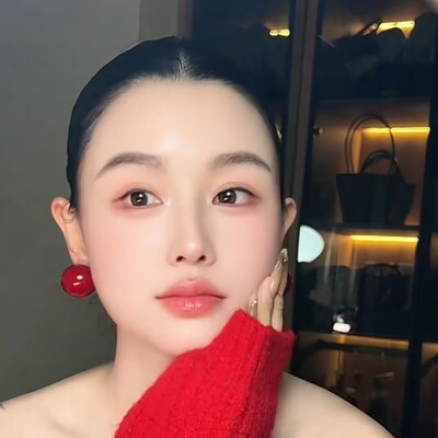 新年红珠耳钉港风显白无需耳洞