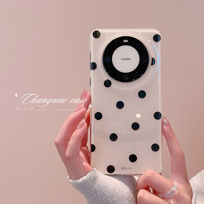 ins风黑色波点硅胶日韩全包防摔