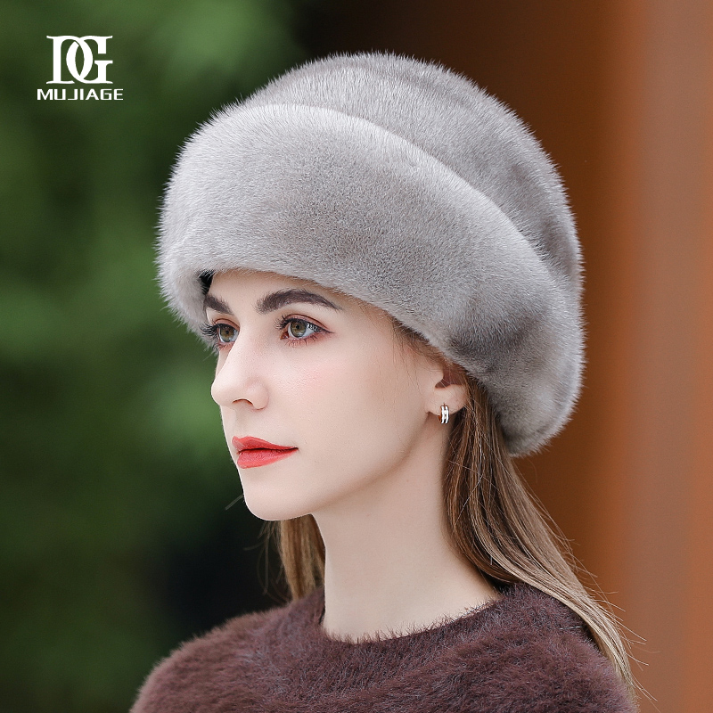 水貂毛护耳冬天中老年人皮草帽子