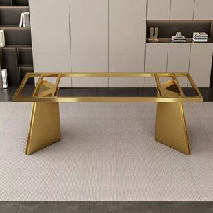 大理石桌腿支架碳素钢桌脚茶台底座岩板大板桌架子奢石餐桌脚定制