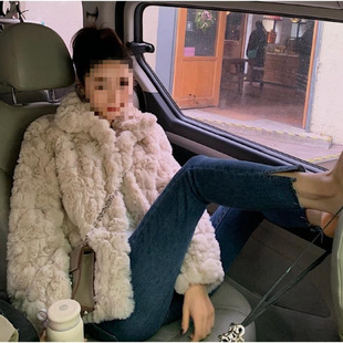 皮小姐姐秋冬款 剪花兔毛羊羔絨外套女 羊羔毛小個子短款 2022新款