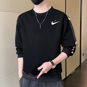 耐克顿秋季卫衣男士2024新款宽松圆领纯棉打底衫春秋季休闲上衣服
