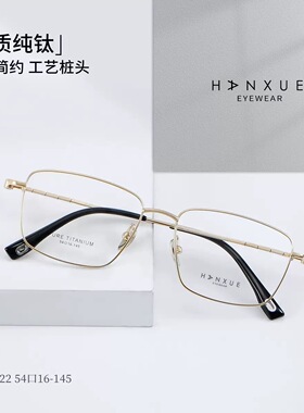 PT08222时尚流行复古方框日常生活百搭大框显瘦轻奢纯钛近视眼镜