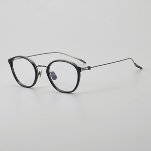 日本金子眼镜KV-27女士小猫眼时尚方形椭圆框架 纯钛镜架配度数