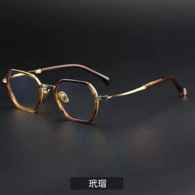 22时尚男女士痞帅休闲复古纯钛日系全框眼镜框大脸可配眼镜