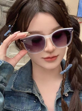 55018新款韩版ins风高清太阳镜尼龙曲面镜片插针大框墨镜防紫外线