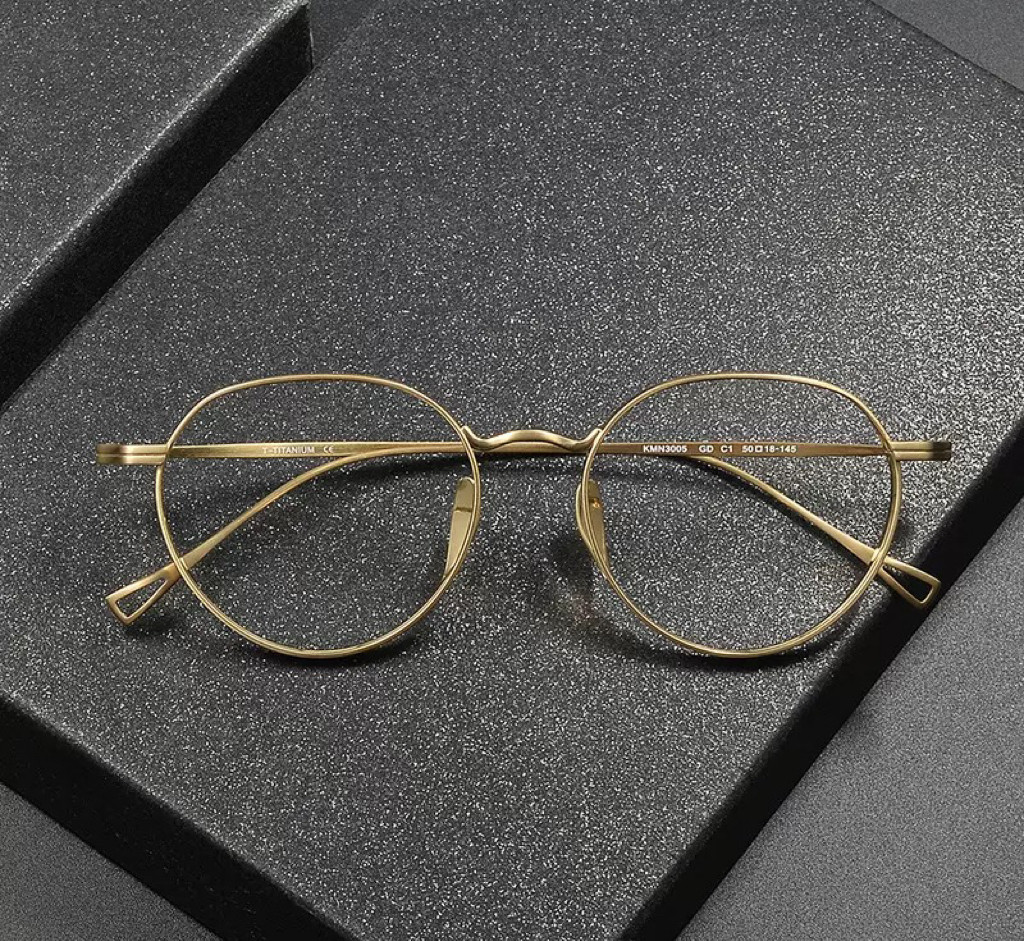 纯钛IP电镀复古眼镜框万年龟同款KMN3005 深圳批发眼镜架男女同款