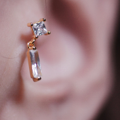 欧美VINTAGEflat水晶耳骨钉