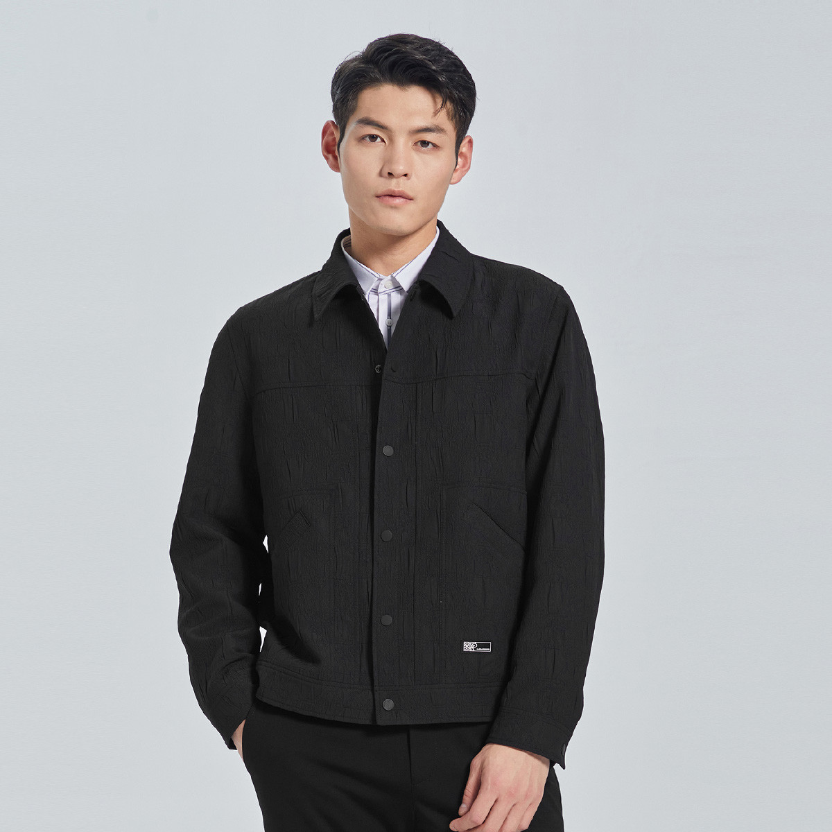 185利家春秋新款男士休闲时尚翻领夹克外套百搭上衣G4QJK0071Y