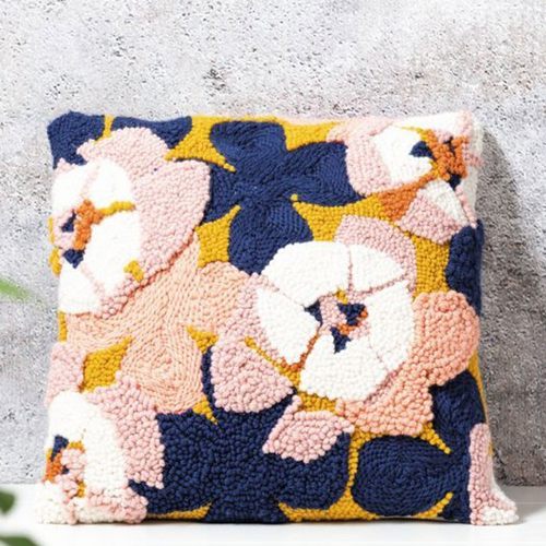 戳戳绣抱枕手工DIY毛线材料包打发时间靠垫新手自制家居靠枕送礼