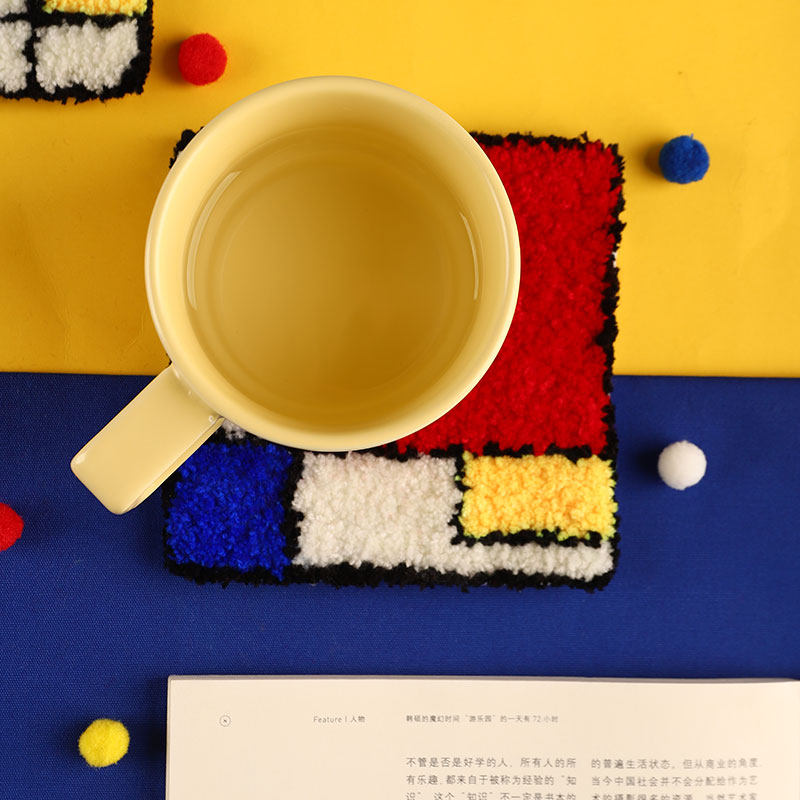 戳戳绣几何创意杯垫手工di材料包初学者自制毛线画隔热垫戳戳乐,居家布艺,戳戳绣,淘宝优惠券,粉丝福利购,淘宝优惠卷