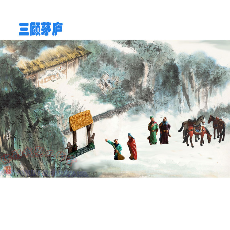 微景观造景小饰品 盆景假山小摆件 枯山水沙盘小配件三国系列人物