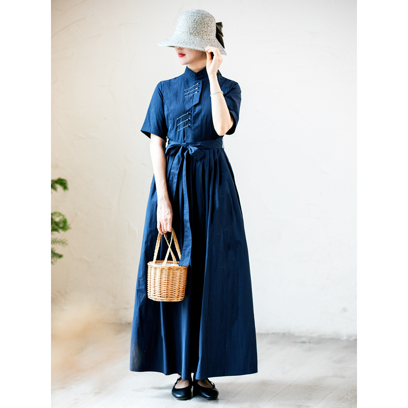 气质设计师修身显瘦长裙中式