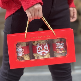 2026马年新年糖果饼干罐子包装 春节雪花酥奶枣可可脆圆桶礼盒 盒