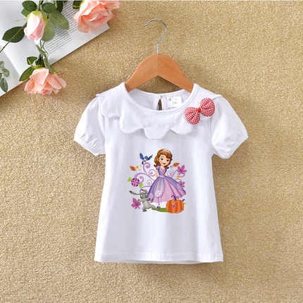 女童短袖t恤夏季新款儿童韩版t宝宝夏装上衣白色洋气打底衫