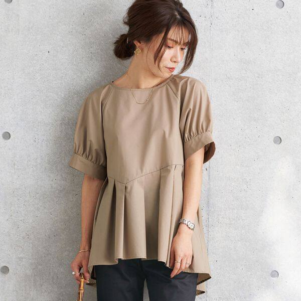 2024年春夏日本代购女士圆领领灯笼袖短袖娃娃衫套头衬衫 有大码