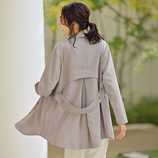 有大码 日本代购 小风衣 短款 2026年春号女士后背设计衬衫 式