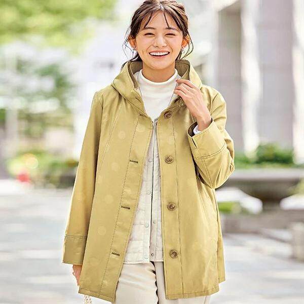 2025春款日本代购女士连帽内附薄棉马夹两种穿法休闲风衣有大码