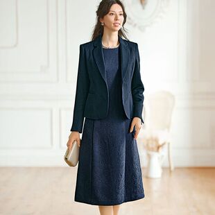 2024年春季 女士碎花提花材质连衣裙组合 有大码 日本代购