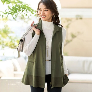 2025年秋季 不易起皱携带方便弹力休闲马甲 有大码 日本代购