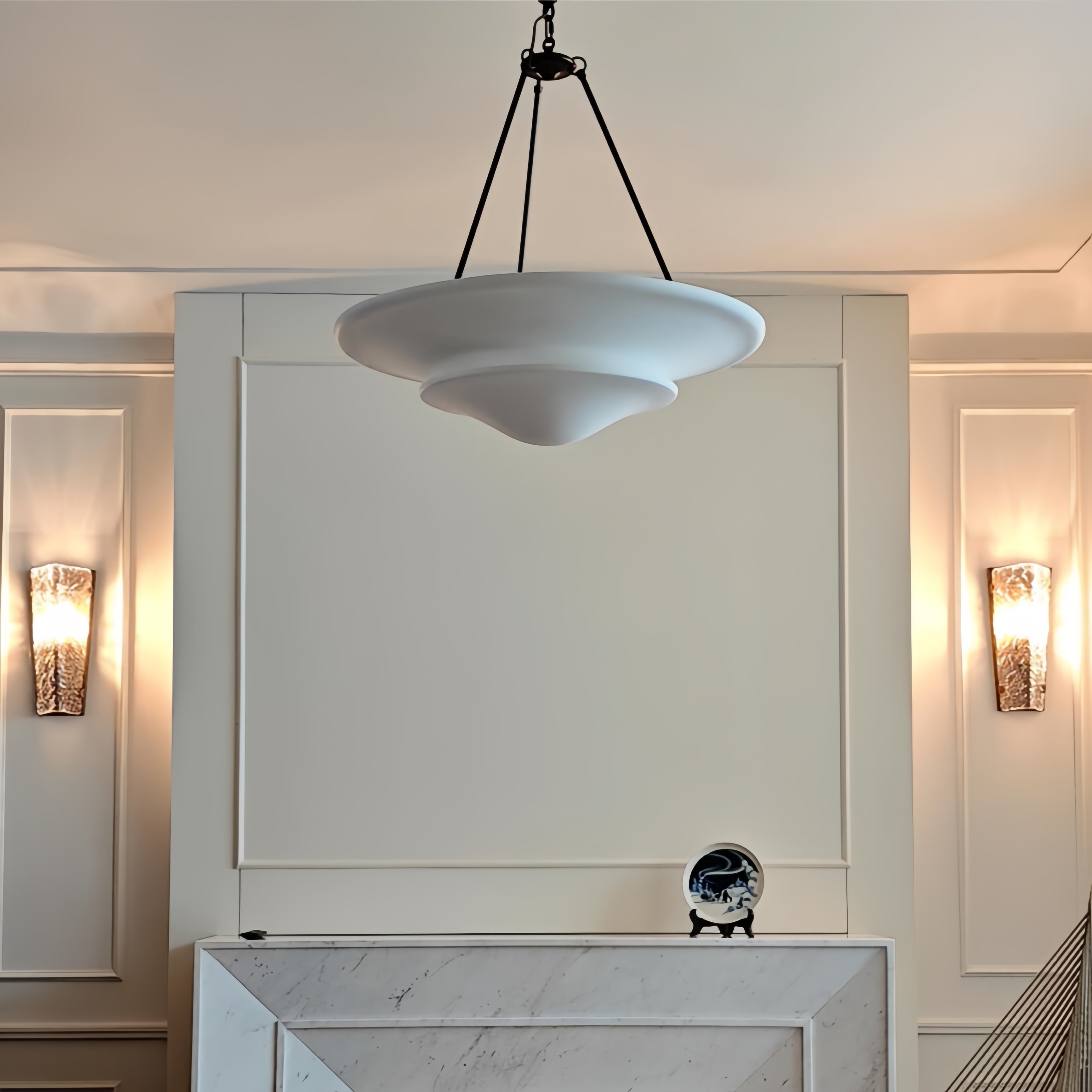 美式vc法式客厅餐厅石膏全铜吊灯设计师复古复古别墅卧室侘寂风灯