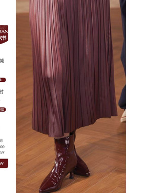 【流光褶艺半裙】薄款透气不闷热显瘦A字百褶半身裙1S358Q3298