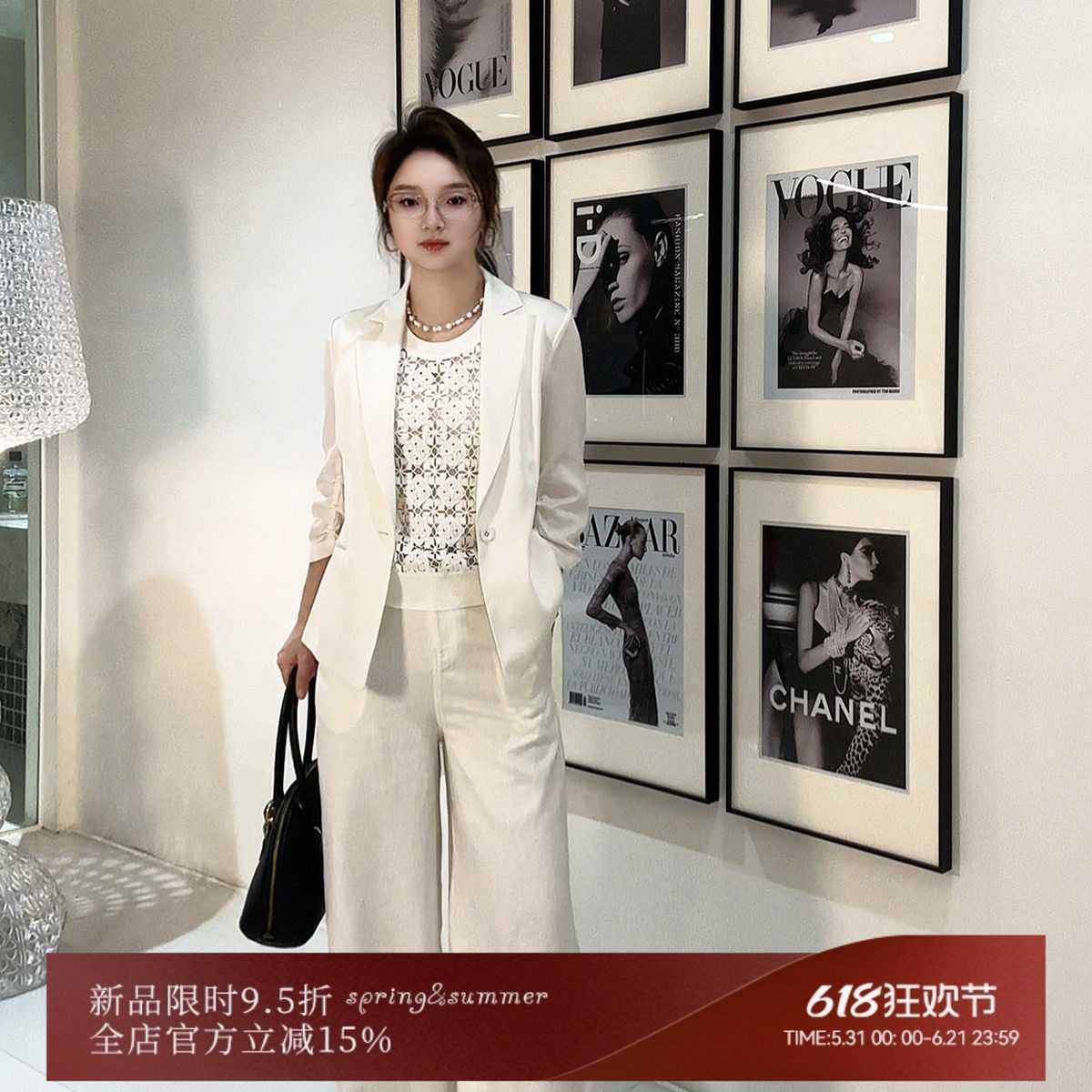 雅舒曼&图图妈【摩登佳人】桑蚕丝正肩西装女丝滑气质设计感外套