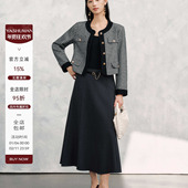 雅舒曼 气质圆领单排扣上衣 子短外套轻奢时尚 秀场明星 小香风格