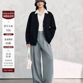 小冉粉丝专享 纯色单排扣短外套秋季 新款 雅舒曼 针织长袖 上衣女