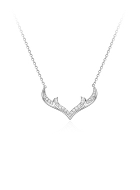 Julius/聚利时925银鹿角项链女生小众女款2025新款生日礼物送女友