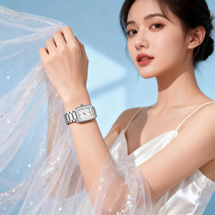聚利时手表女款简约高级感日历小方盘送女友礼物高颜值气质石英表