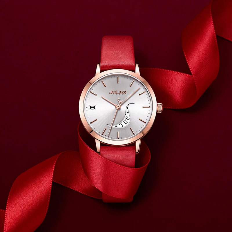 聚利时手表女款高级感轻奢小众石英表新年生日礼物送女友Love礼盒