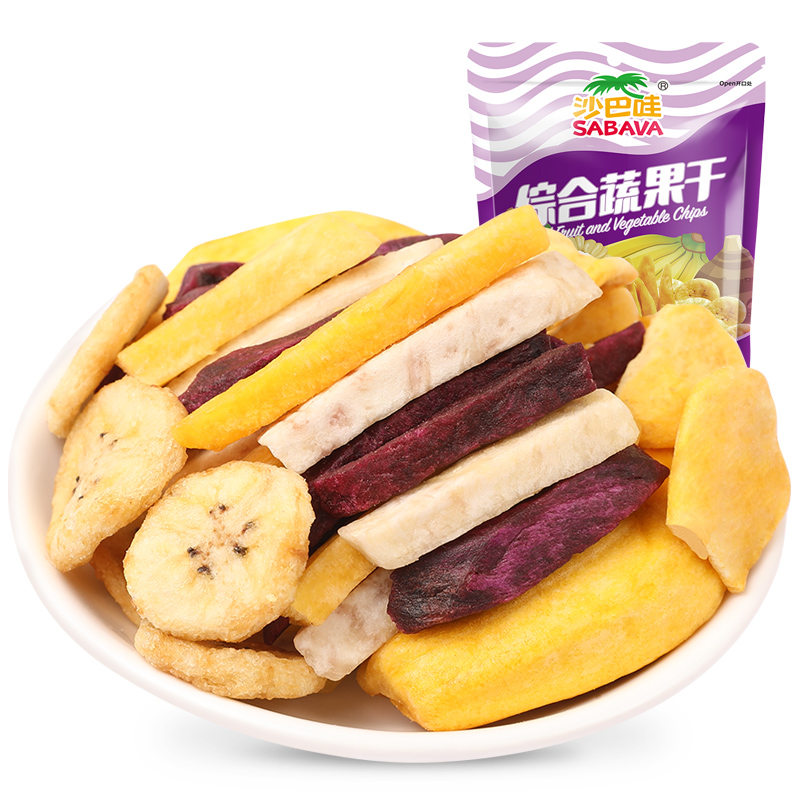 【双十一预售】沙巴哇越南进口综合蔬果干组合12袋1050g休闲零食