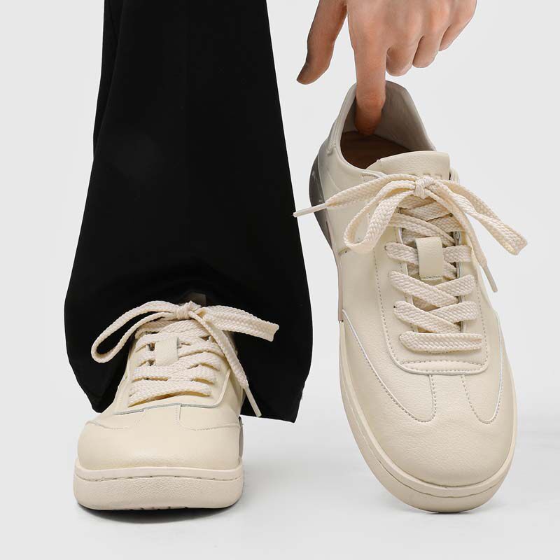 男士休闲板鞋小白鞋透气百搭平底时尚百搭高级感软皮男款运动鞋