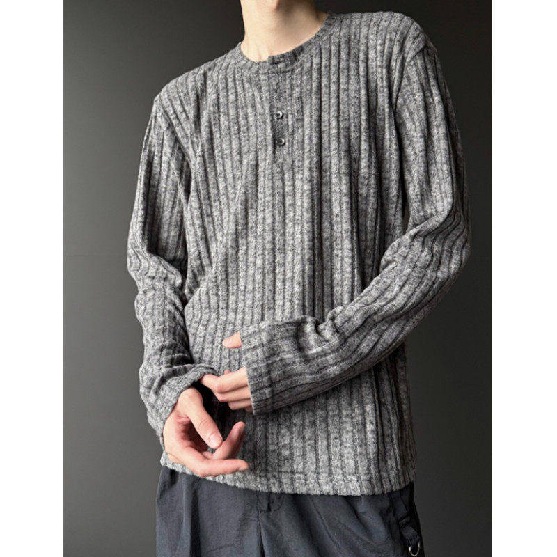 男装春季拉链设计感内搭打底衫薄款白色长袖T恤潮流修身版型纯棉