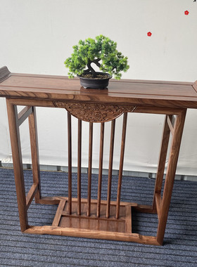 1米老榆木实木玄关桌翘头新中式条案条几禅意供桌客厅轻奢玄关台