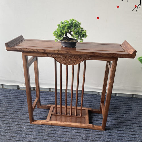 一米长新中式玄关全实木榫卯结构