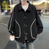 款 夹克男加肥加大肥佬潮牌休闲睡衣风格 潮牌外套 宽松工装 大码