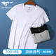 短袖 汗衫 内衣v领t恤男款 白色半袖 背心纯棉全棉打底夏季 七匹狼男士