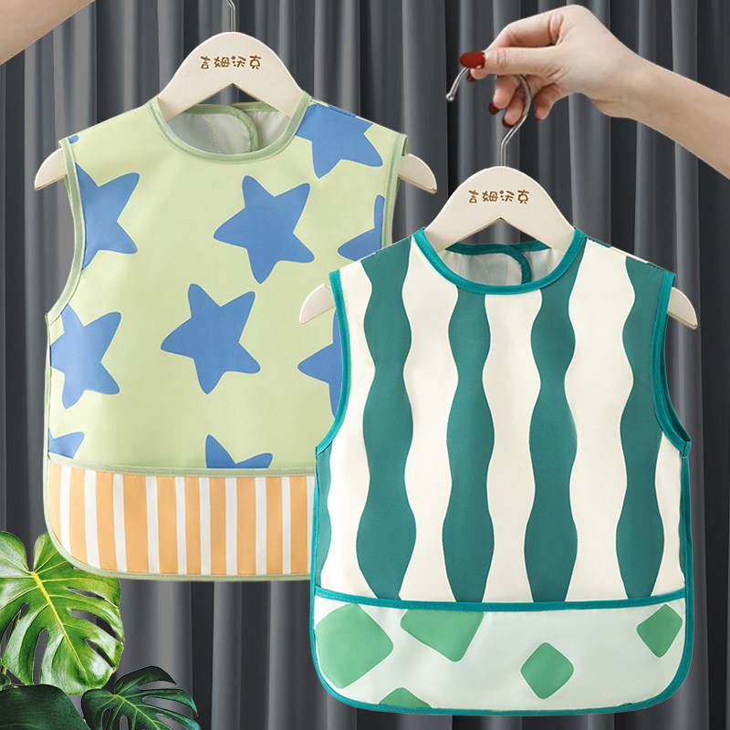 宝宝吃饭围兜夏季无袖薄款防水防脏护衣婴儿辅食围兜儿童罩衣护衣,童装/婴儿装/亲子装,反穿衣/罩衣,淘宝优惠券,粉丝福利购,淘宝优惠卷