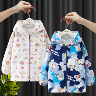 儿童罩衣连帽外套秋冬男女宝宝防水防脏羽绒服护衣拉链围裙正穿衣