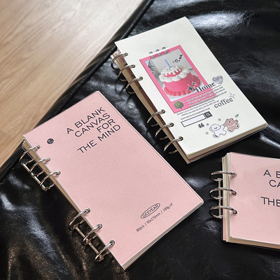 复古活页本手账本 少女手帐a6迷你随身本活页夹本高颜值记事本按扣日记本小本子记事本笔记本迷你便携空白本